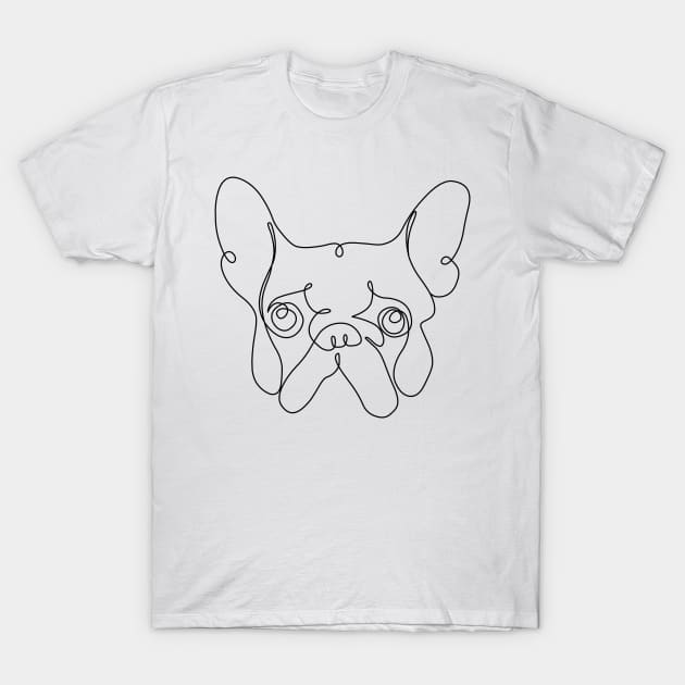 One Line French bulldog T-Shirt by huebucket